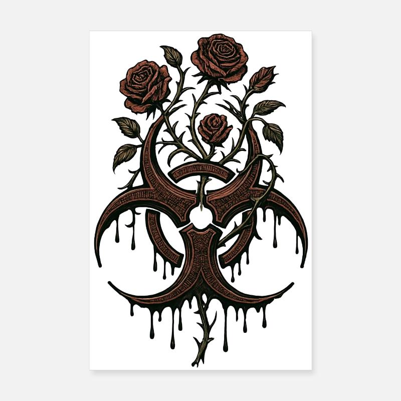 Underground biohazard and blood roses Poster 8" x 12" (20x30 cm)