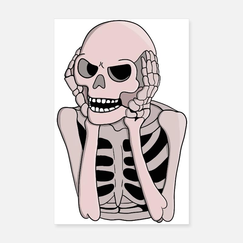 Ängstliche Skelettskizze Poster 20x30 cm