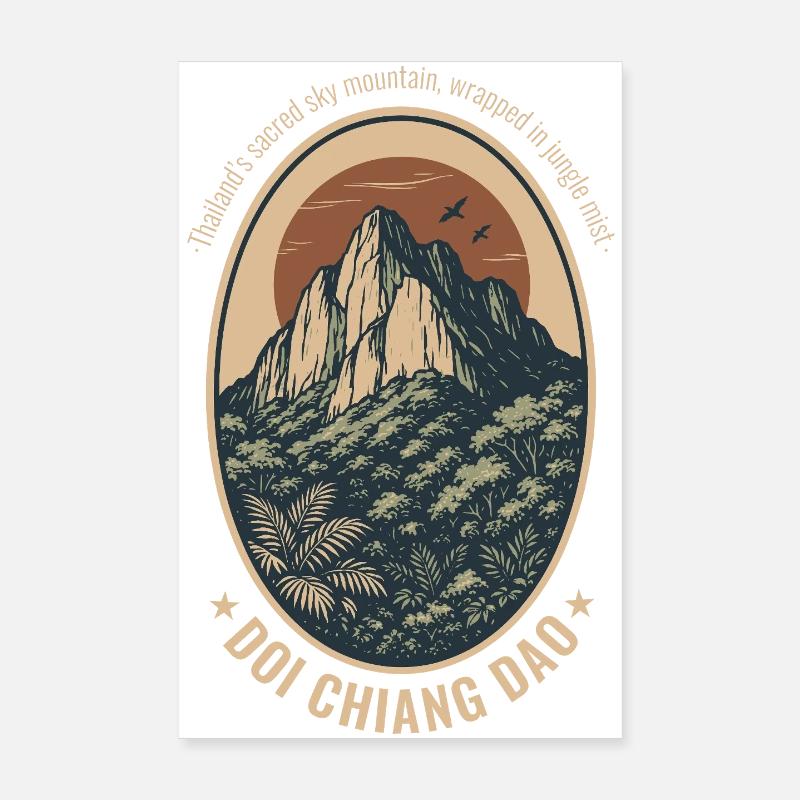 Doi Chiang Dao Mountain Landscape Poster 8" x 12" (20x30 cm)