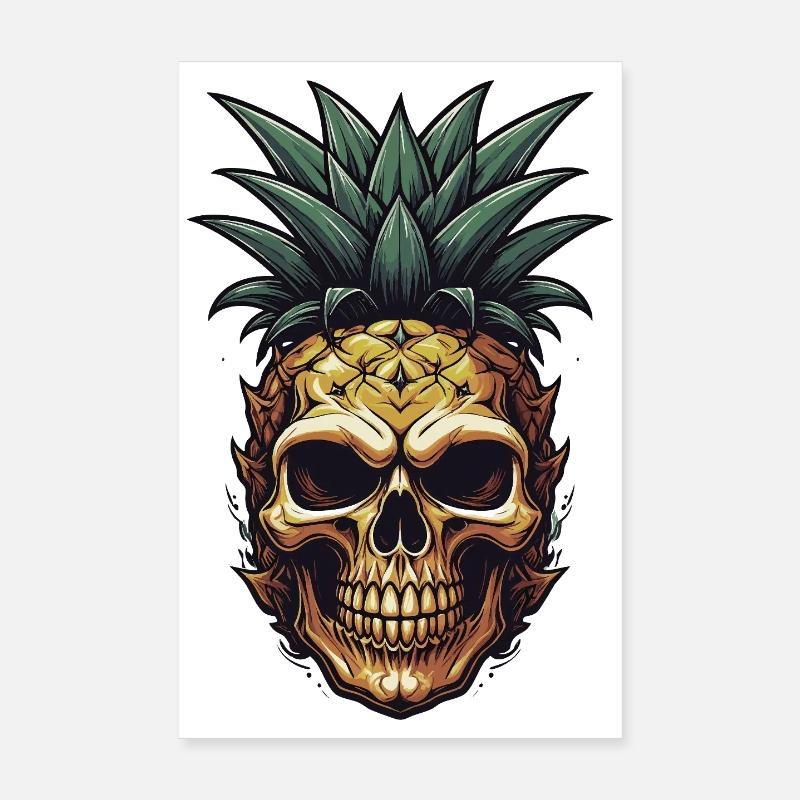 Crâne d’ananas tropical Poster 20 x 30 cm