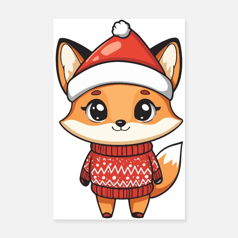 Noël de Noël Fox Poster 20 x 30 cm