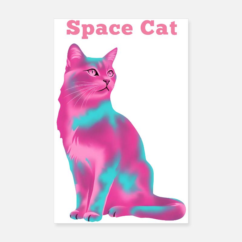 Space Cat Poster 20x30 cm