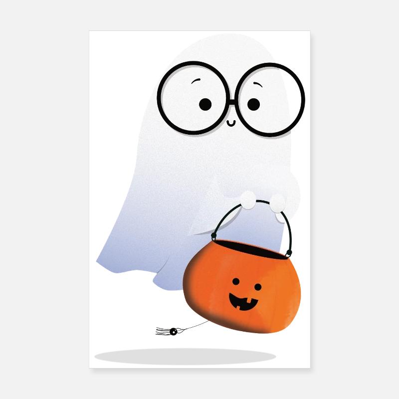Geist mit Kürbiskorb Poster 20x30 cm