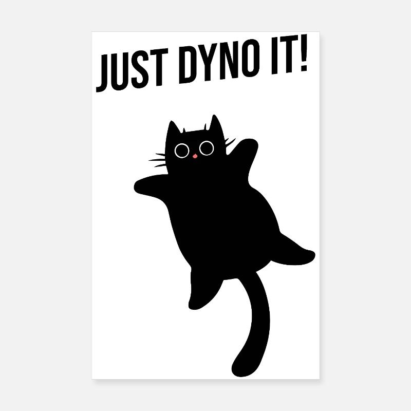 Katze klettert dynamisch Kletterroute Dyno boulder Poster 20x30 cm