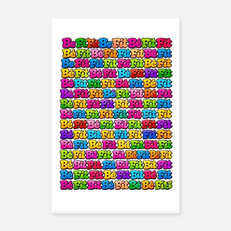 Be Fit Colorful Repetition Poster 8" x 12" (20x30 cm)