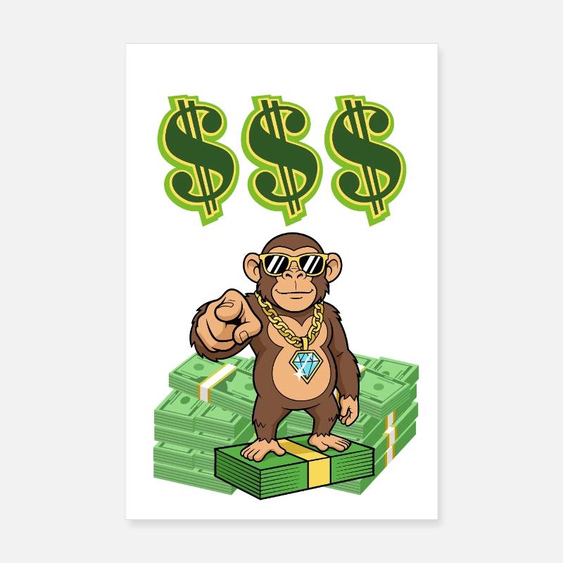 Singe riche Poster 20 x 30 cm