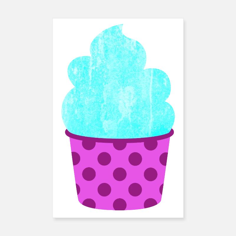 Eis Eiscreme Eiskrem Dots Punkte Softeis Sommer Poster 20x30 cm