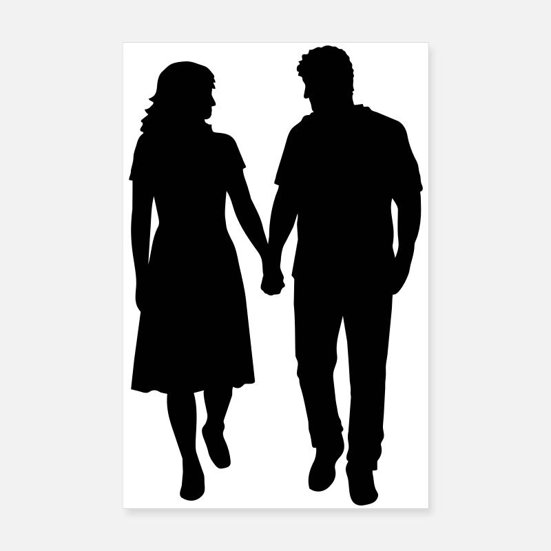 Couple Silhouette Amour Romance Petit ami de la Saint-Valentin Poster 20 x 30 cm