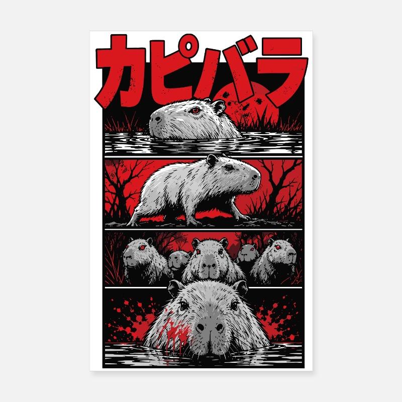 Blutsee Capybara Horror Poster 20x30 cm