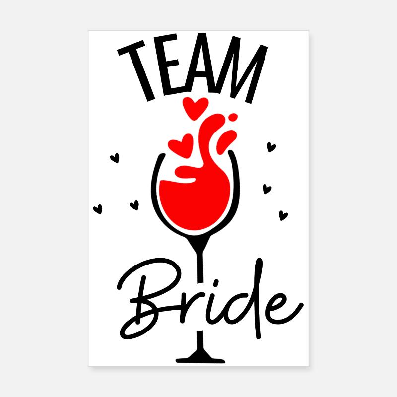 Équipe Mariée Vin Poster 20 x 30 cm
