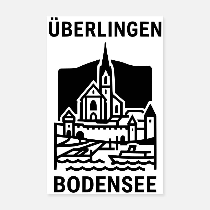 Überlingen Bodensee Silhouette Wahrzeichen Poster 20x30 cm