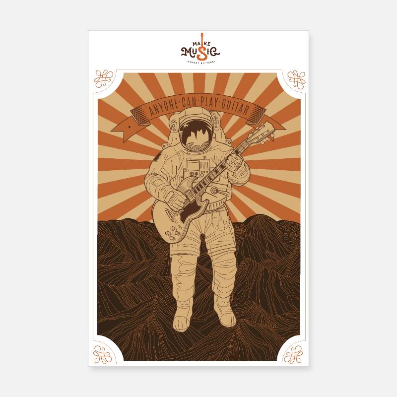 Make Music Astronaut Poster 20x30 cm