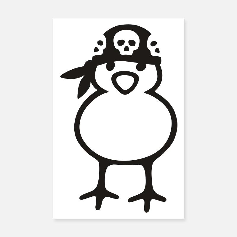pirate chick - Poster 8" x 12" (20x30 cm) - white