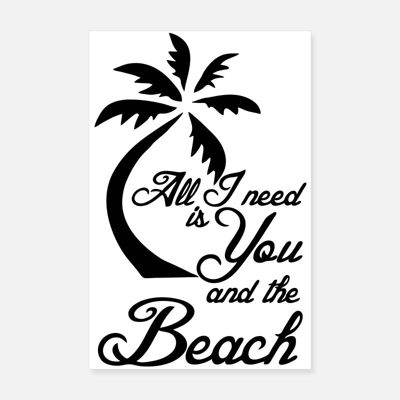 Beach Ferien Strand Urlaub Spruch Geschenk - Poster 20x30 cm - Weiß