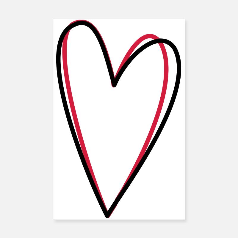 Idée de cadeau coeur amour amitié symbole Poster 20 x 30 cm
