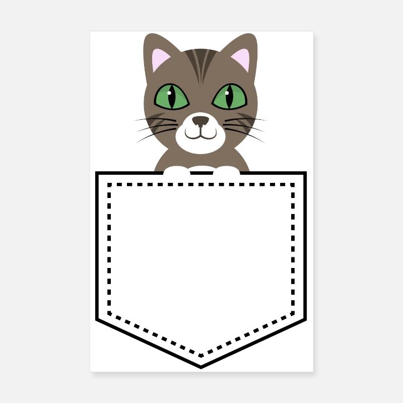 Taschentier Katze braun getigert Poster 20x30 cm
