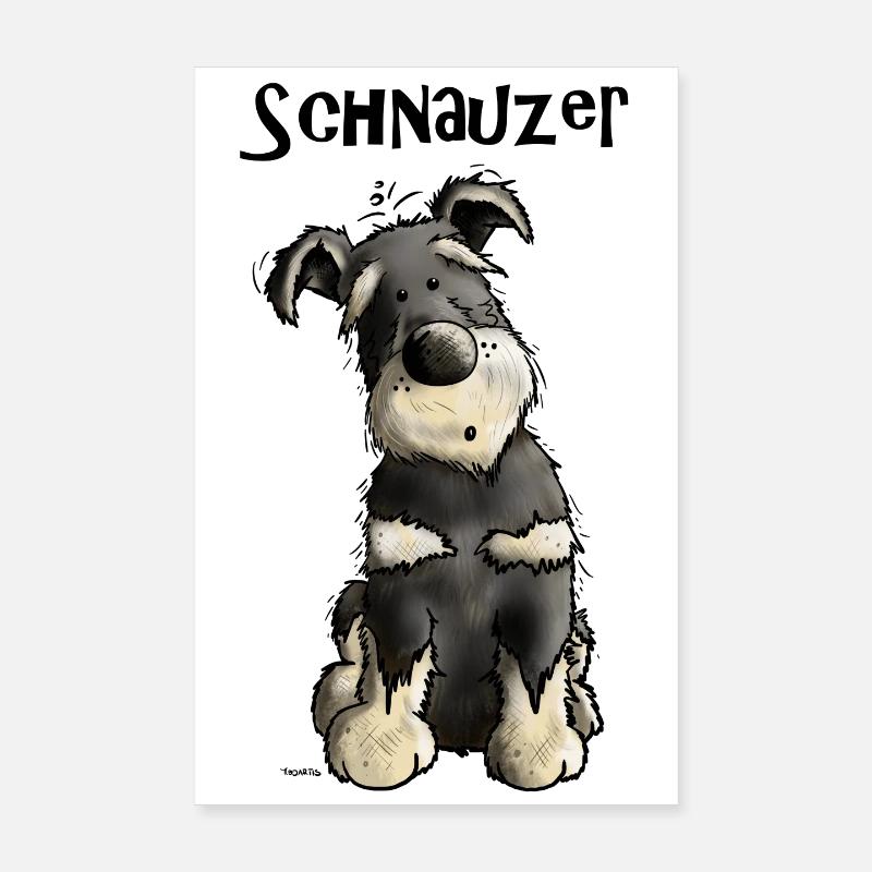 Witziger Schnauzer - Poster 20x30 cm - Weiß