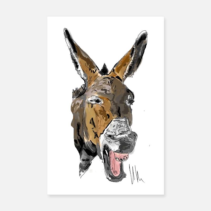 Donkey - Poster 8" x 12" (20x30 cm) - white