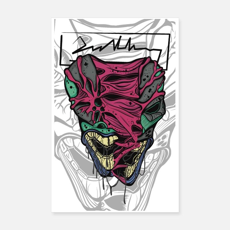 Buntes verzerrtes Maskengesicht Poster 20x30 cm