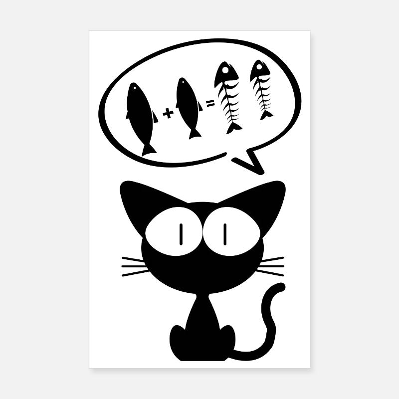 chat, chat humour, propriétaire de chat Poster 20 x 30 cm