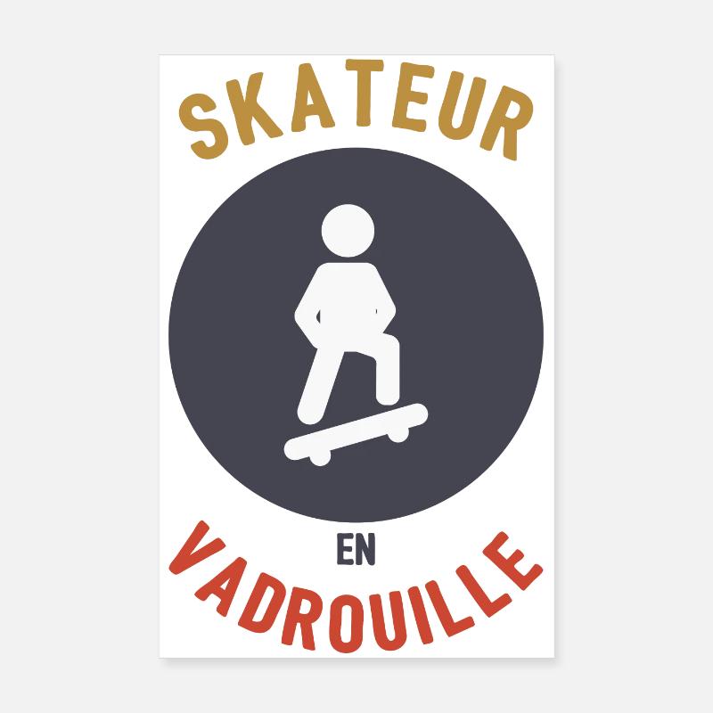 Skateboarder im Mopp Poster 20x30 cm