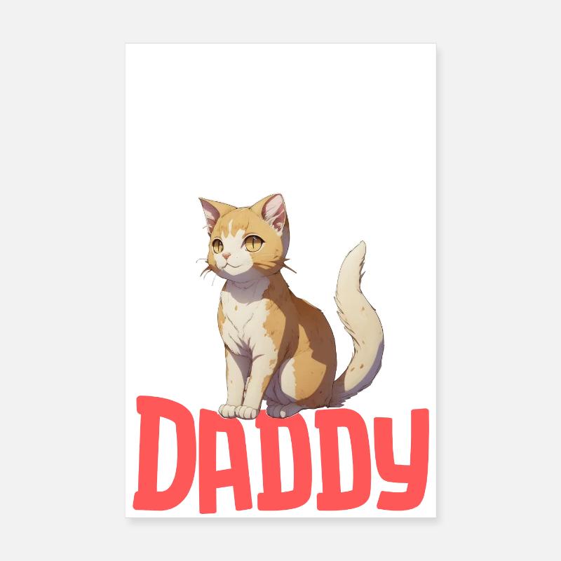 Chat Daddy: typographie robuste Poster 20 x 30 cm