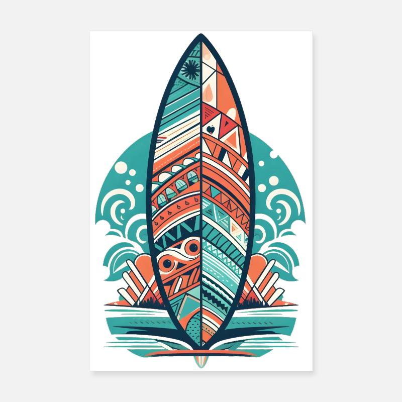 Surfbrett - Poster 20x30 cm - Weiß