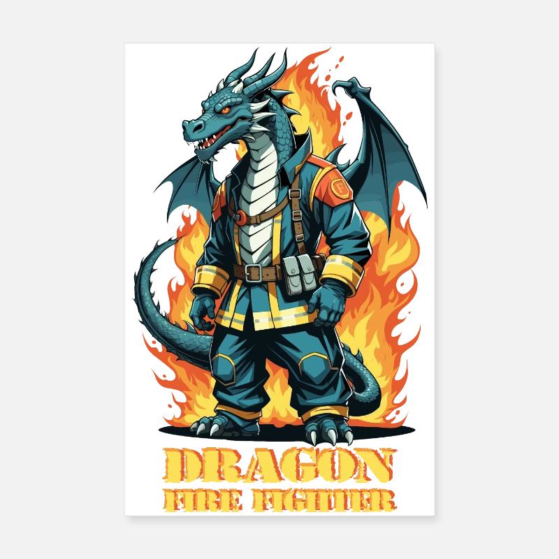 Dragon Fire Brigade Poster 8" x 12" (20x30 cm)