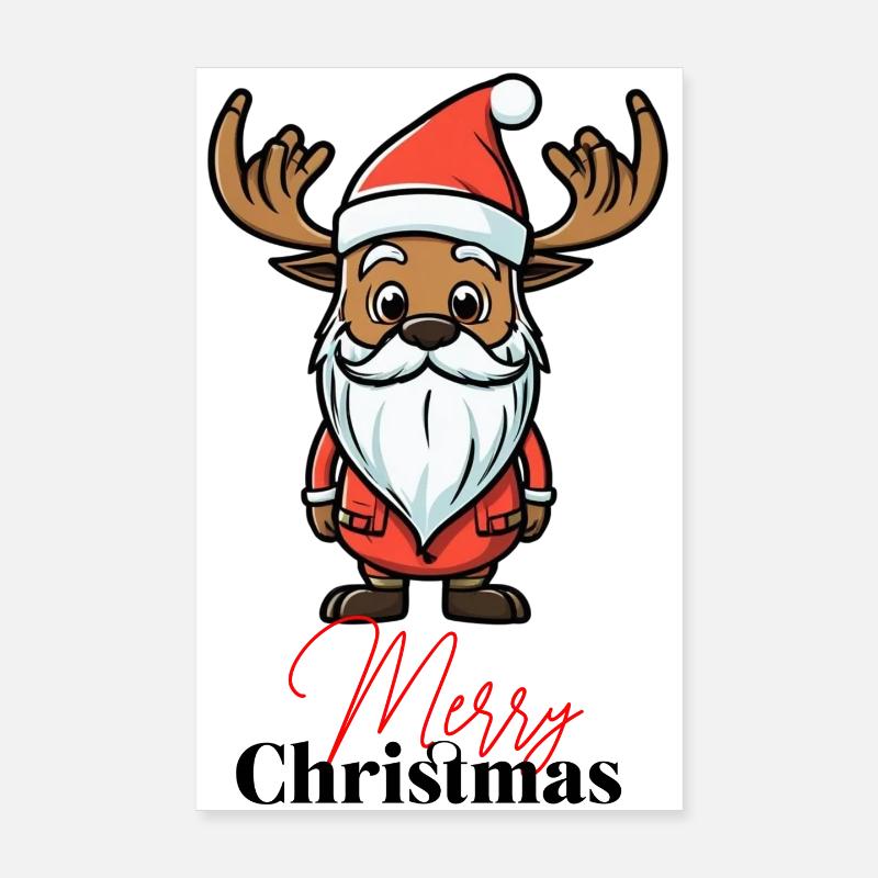 Renne Père Noël Poster 20 x 30 cm
