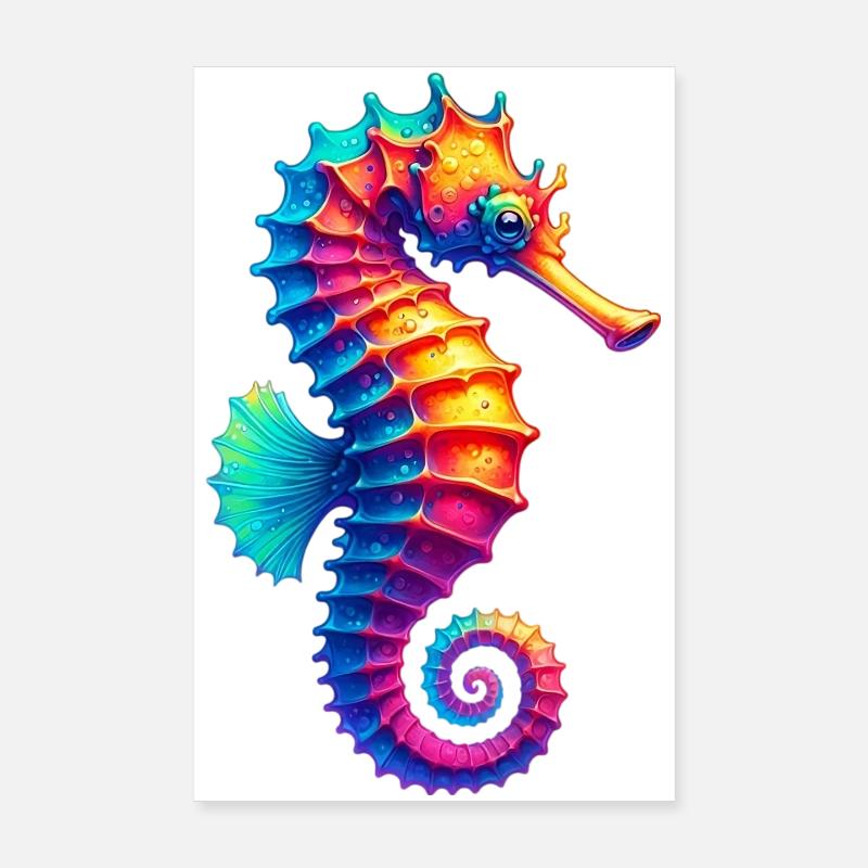 Seepferdchen - Poster 20x30 cm - Weiß