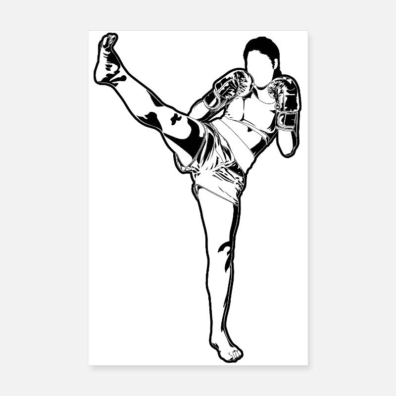 Kickboxeuse féminine Poster 20 x 30 cm