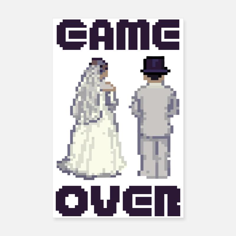 GAME OVER Enterrement de vie de garçon Poster 20 x 30 cm