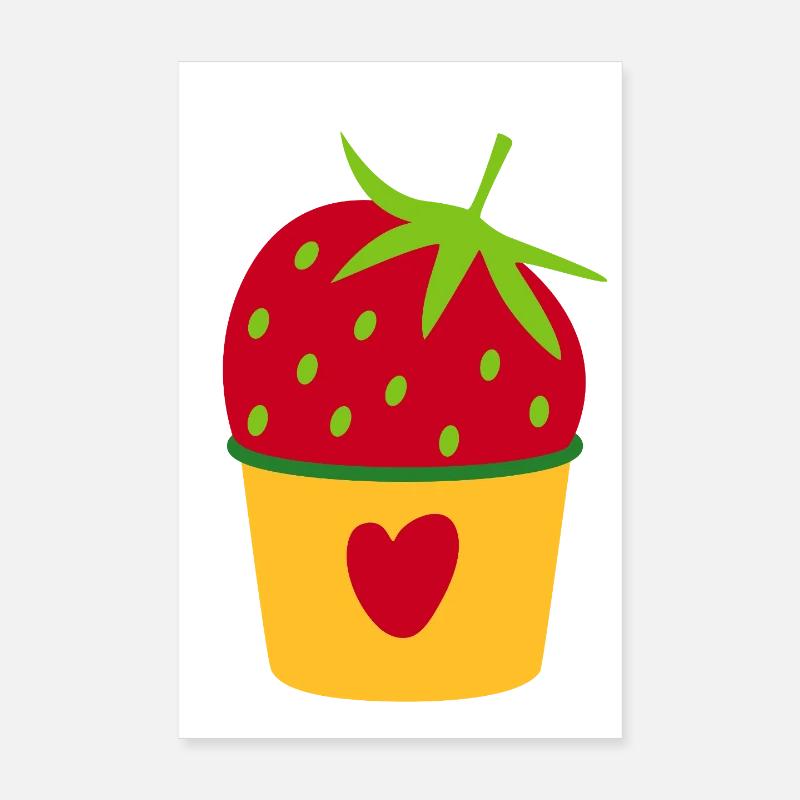 Icecream Eis Erdbeere Erdbeereis Cupcake süß Poster 20x30 cm
