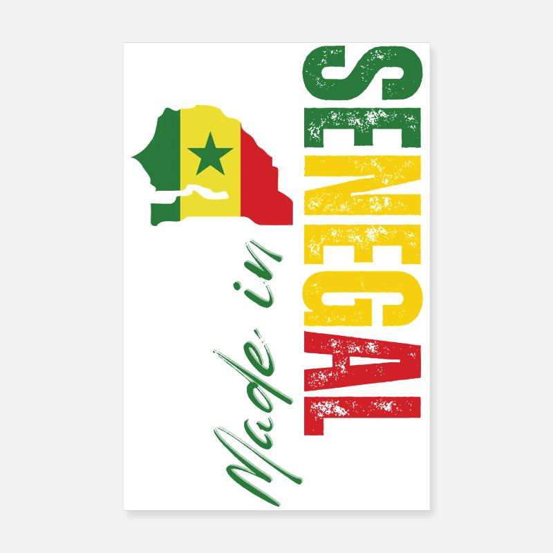 Fabriqué au Sénégal, design vertical - Poster 20 x 30 cm - blanc