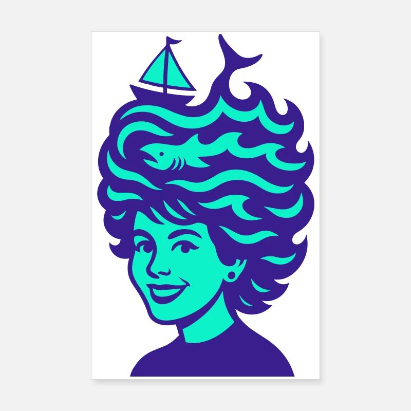 Cheveux de mer ! Poster 20 x 30 cm