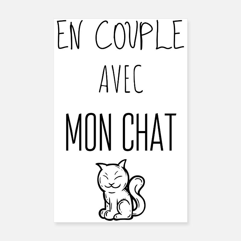 en couple avec mon chat Poster 20 x 30 cm