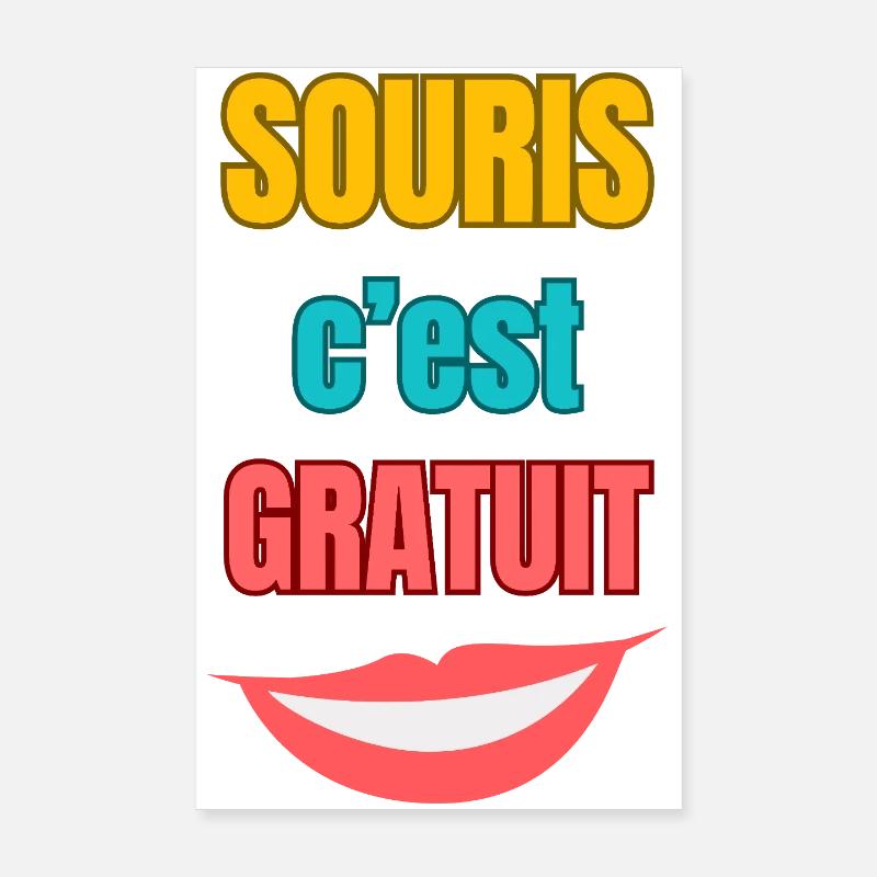 Maus ist frei – bunte Typografie - Poster 20x30 cm - Weiß