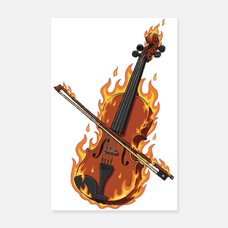 Burning violin Poster 8" x 12" (20x30 cm)