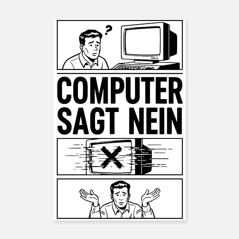 Computer sagt Nein Comic Design Poster 20x30 cm