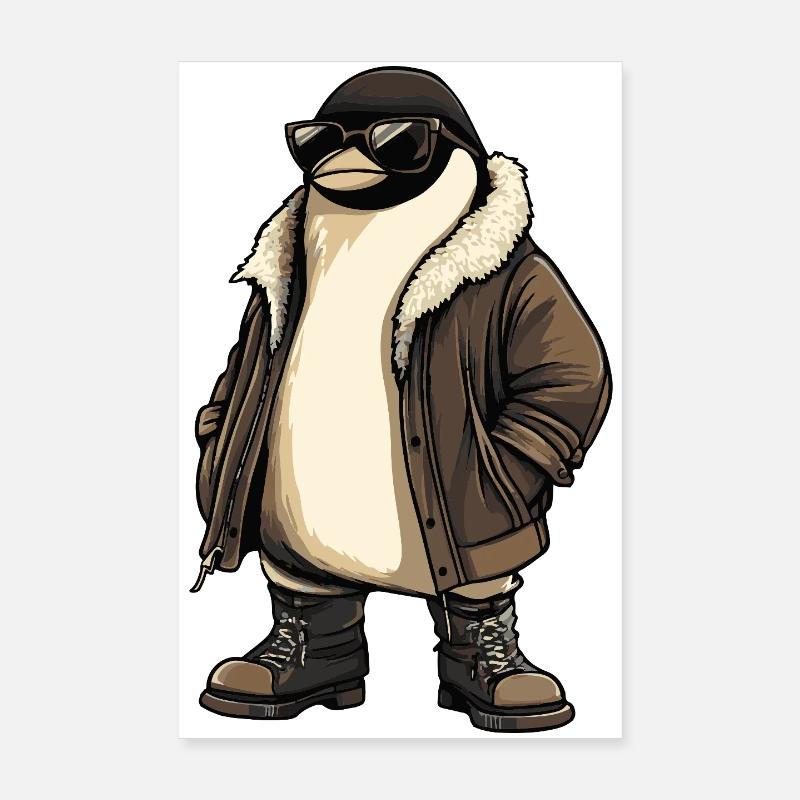 Pinguin Cool Winter Poster 20x30 cm