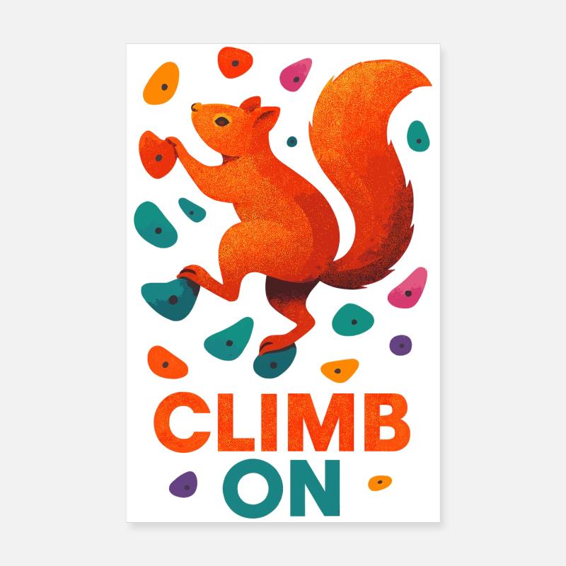 Bouldern Eichhörnchen Klettern Motivation Geschenk Poster 20x30 cm