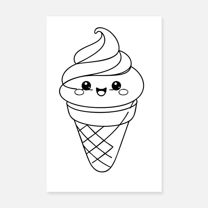 Softeis Eiscreme Icon Minimal Statement Poster 8" x 12" (20x30 cm)