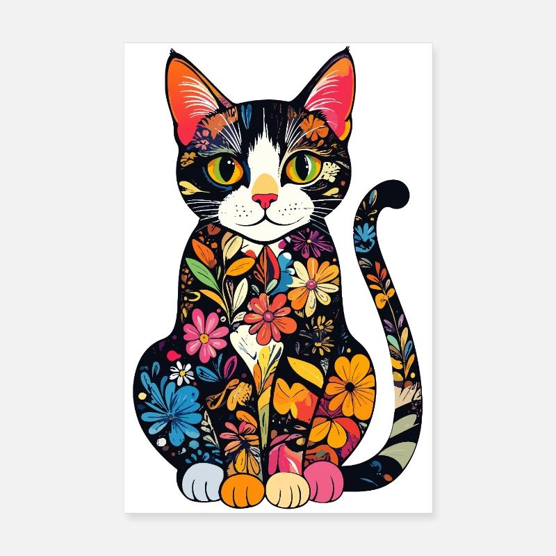 Blossom Cat Color Explosion Poster 8" x 12" (20x30 cm)