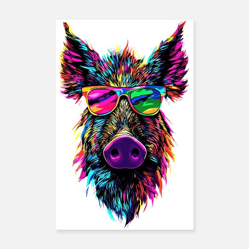 Wildschwein Schwarzwild Wildschweine Schwein Jäger Poster 20x30 cm