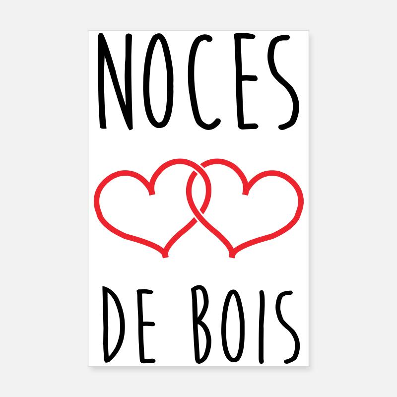 Noces de bois – 5 ans de mariage Poster 20 x 30 cm