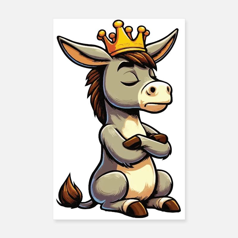 Donkey Donkey Donkey Holder Muli Long-Eared Donkey Muli Poster 8" x 12" (20x30 cm)