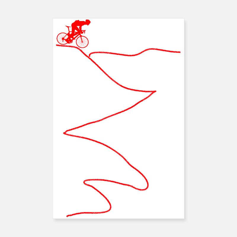 Descente de vélo de montagne à vélo de montagne Poster 20 x 30 cm