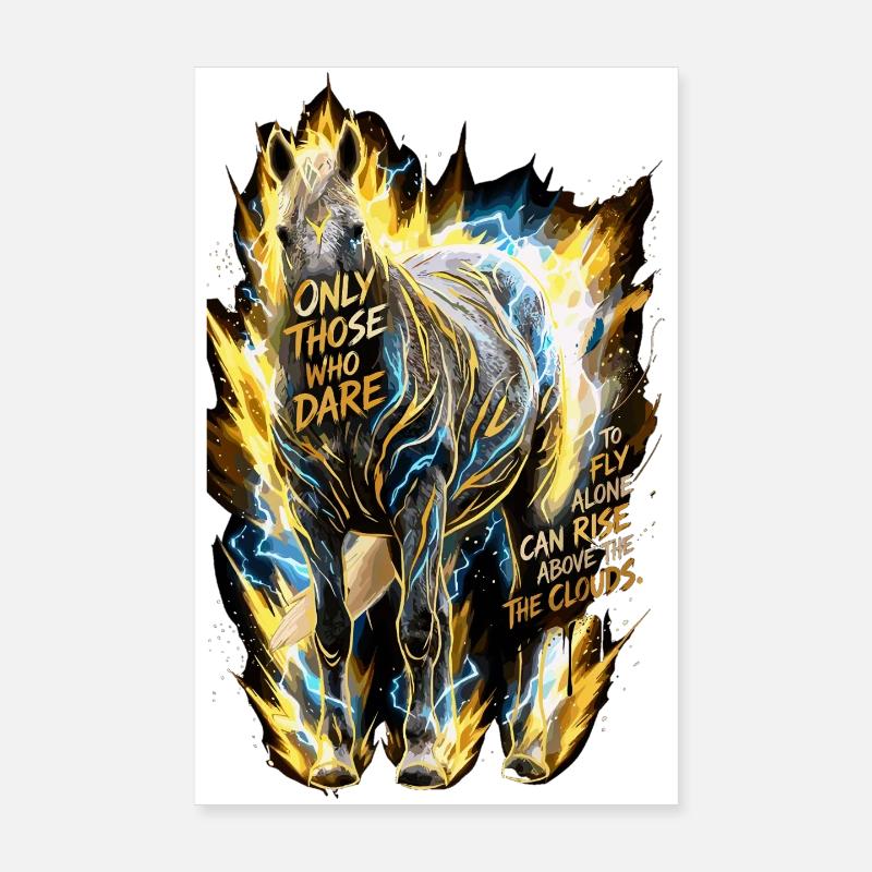 Citation du cheval Ose To Fly Alone Poster 20 x 30 cm