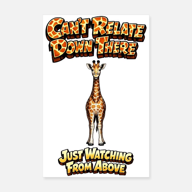 Giraffe über Meme Tee Poster 20x30 cm