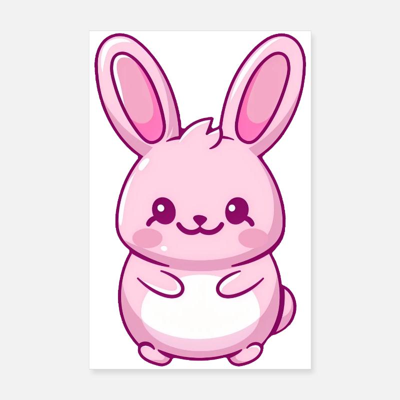lapin kawaii mignon Poster 20 x 30 cm